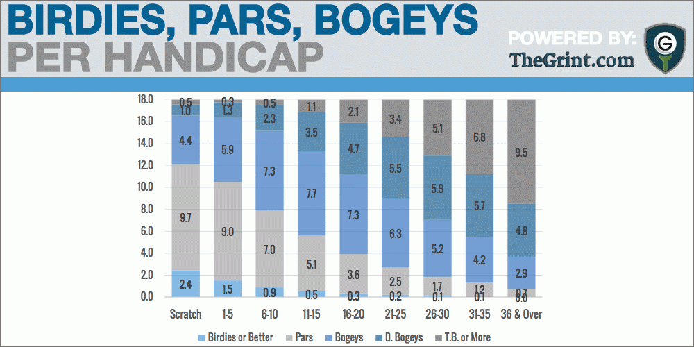 Study: Overall Golfer Performance By Handicap