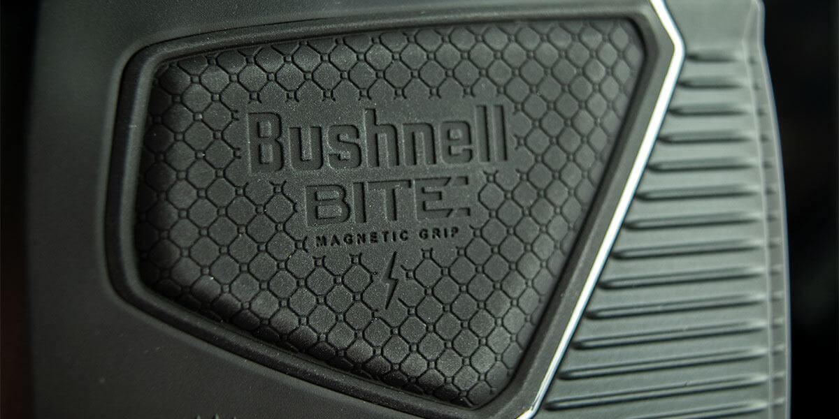 Closeup of the grip of one of the best rangefinders