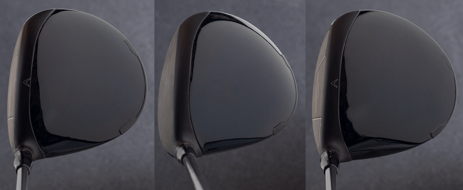 address views of the Callaway Paradym, Paradym Triple Diamond, and Paradym X Drivers