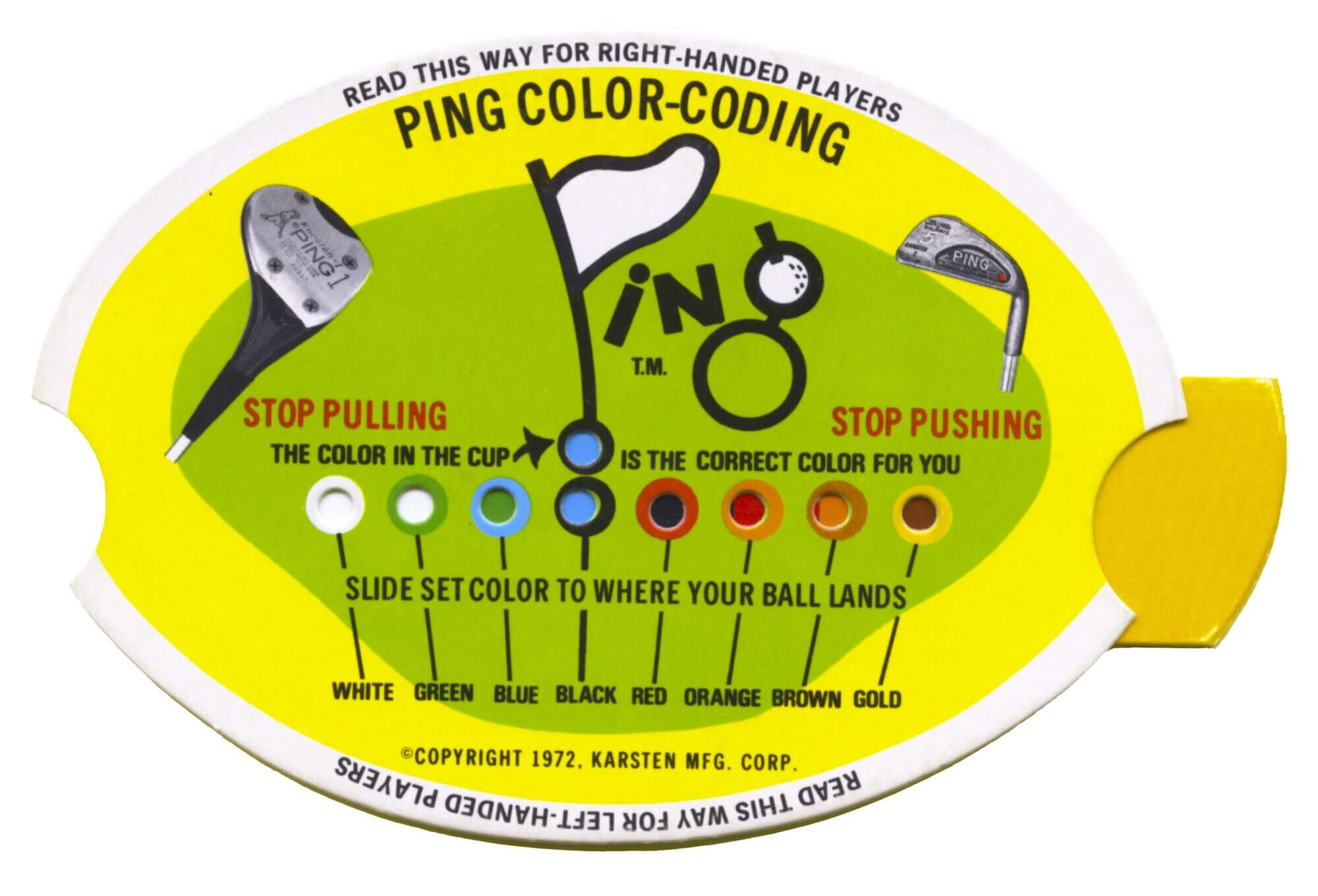 Ping sliding color code chart