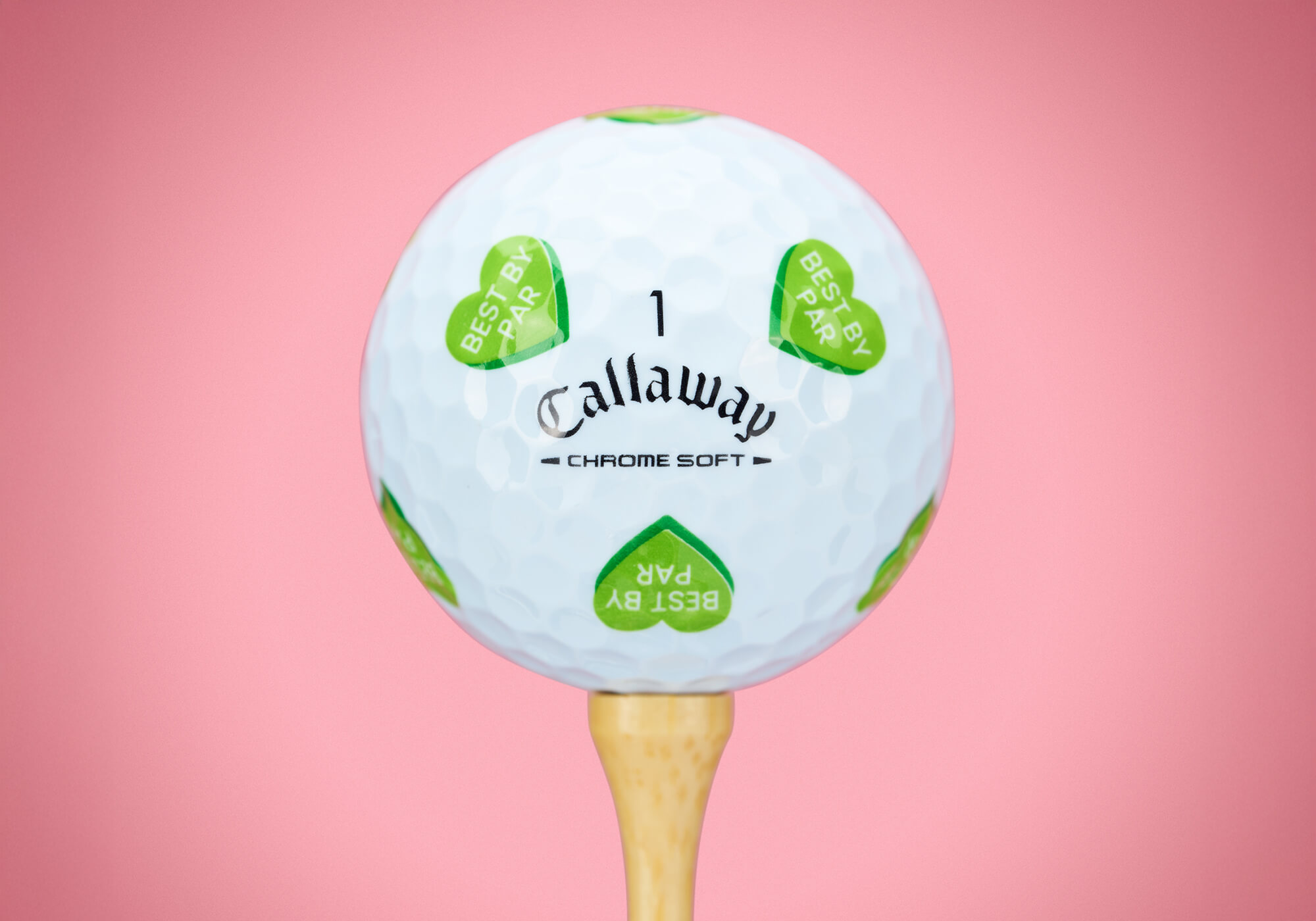 Callaway Chrome Soft Hearts - Green with BEST BY PAR message