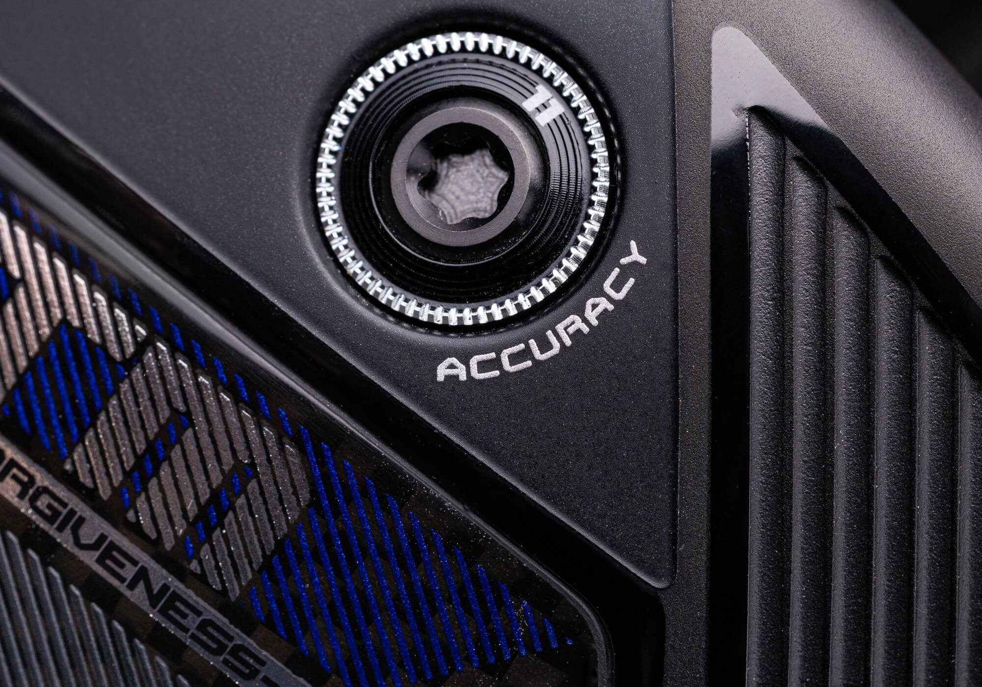 A closeup of the "Accuracy" weight port on the COBRA OPTM X Driver