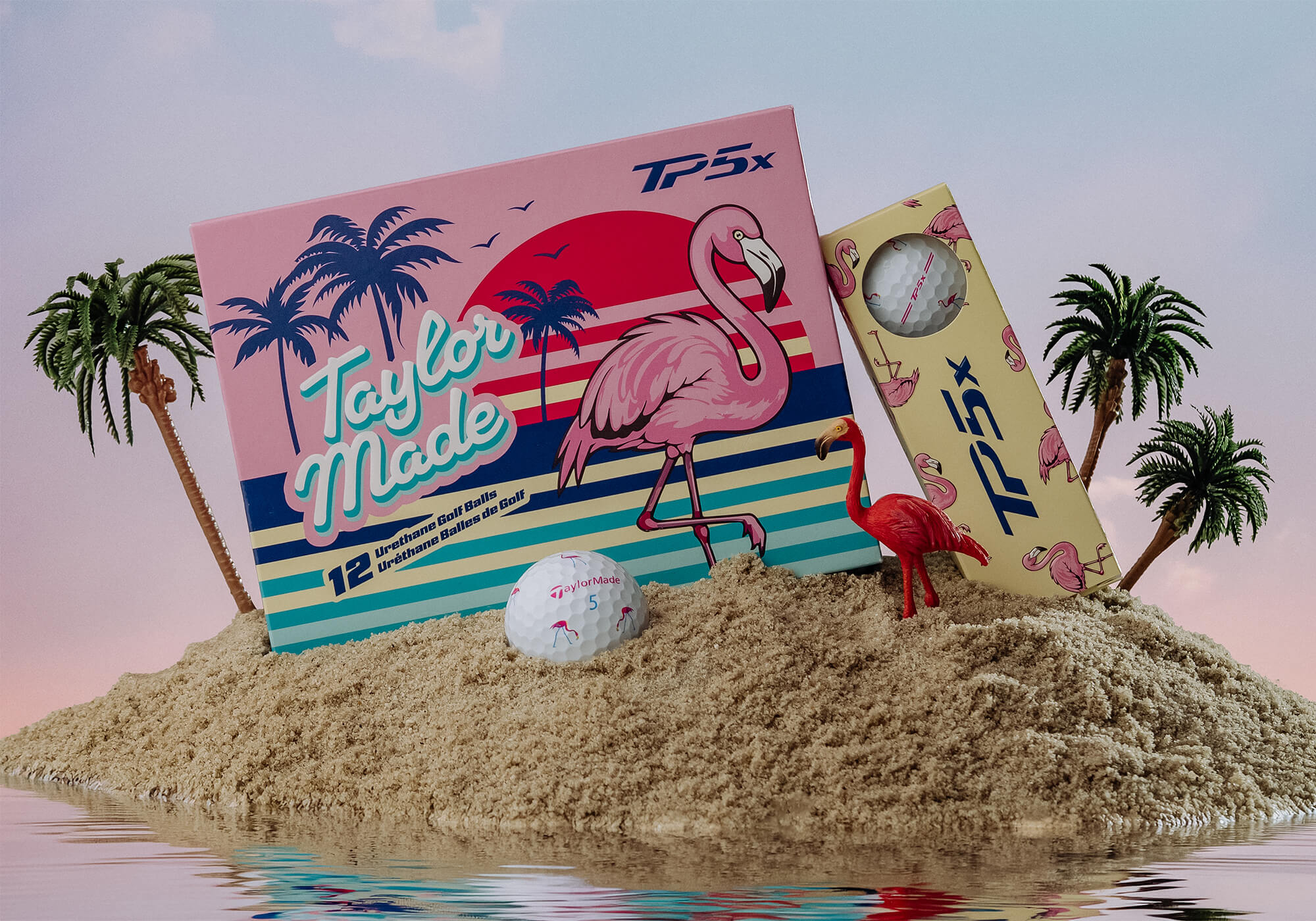 TaylorMade TP5x Flamingo golf balls